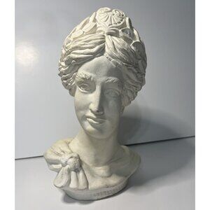 Greek God Juno Plaster Bust Roman Mythology Head Style Small White 11”